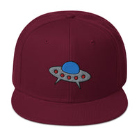 Space Alien Ship UFO Flying Saucer Embroidered Flat Bill Cap embroidered snapback hat, product image 17
