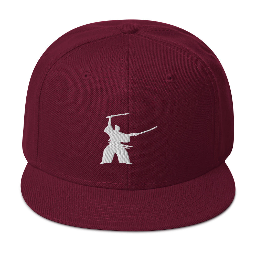 Samurai Two Sword Technique Embroidered Flat Bill Cap Snapback Hat