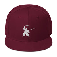 Samurai Two Sword Technique Embroidered Flat Bill Cap embroidered snapback hat, product image 18