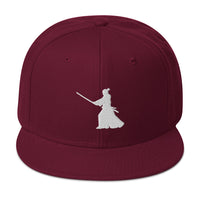 Ronin Samurai Warrior Swordsman Embroidered Flat Bill Cap embroidered snapback hat, product image 18