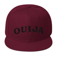 Black Ouija Spirit Board Words Embroidered Flat Bill Cap embroidered snapback hat, product image 18