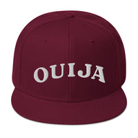 White Ouija Spirit Board Words Embroidered Flat Bill Cap embroidered snapback hat, product image 16