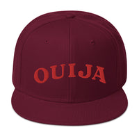 Red Ouija Spirit Board Words Embroidered Flat Bill Cap embroidered snapback hat, product image 17