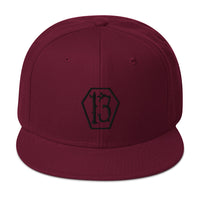 Black Coffin Number 13 Goth # Thirteen Embroidered Flat Bill Cap embroidered snapback hat, product image 18