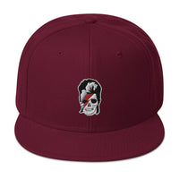 Lightning Bolt Skull David Bowie Embroidered Flat Bill Cap embroidered snapback hat, product image 18