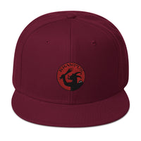 Horned Krampus Merry Christmas Embroidered Flat Bill Cap embroidered snapback hat, product image 17