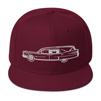 Hearse Funeral Car Embroidered Casket Coat Flat Bill Cap embroidered snapback hat, product image 17