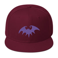 Purple Halloween Gothic Vampire Bat Embroidered Flat Bill Cap embroidered snapback hat, product image 17