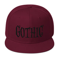 Black Gothic Dramatic Style Embroidered Flat Bill Cap embroidered snapback hat, product image 18