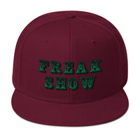 Green Circus Freak Show Embroidered Flat Bill Cap embroidered snapback hat, product image 18