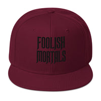 Black Foolish Mortals Haunted Mansion Embroidered Flat Bill Cap embroidered snapback hat, product image 18