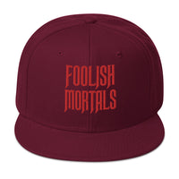 Red Foolish Mortals Haunted Mansion Embroidered Flat Bill Cap embroidered snapback hat, product image 17