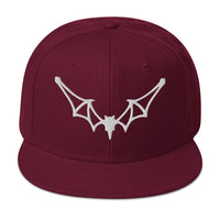 Flying Vampire Frame Bat Embroidered Flat Bill Cap embroidered snapback hat, product image 17