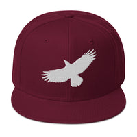 Flying Raven Black Bird Embroidered Flat Bill Cap embroidered snapback hat, product image 18