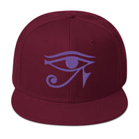 Purple Eye of Ra Egyptian Goddess Embroidered Flat Bill Cap embroidered snapback hat, product image 17