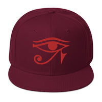 Red Eye of Ra Egyptian Goddess Embroidered Flat Bill Cap embroidered snapback hat, product image 17