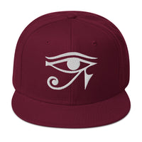 White Eye of Ra Egyptian Goddess Embroidered Flat Bill Cap embroidered snapback hat, product image 17