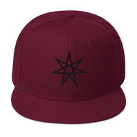 Black Elven Star Witchcraft Symbol Embroidered Flat Bill Cap embroidered snapback hat, product image 18