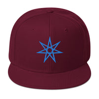 Blue Elven Star Witchcraft Symbol Embroidered Flat Bill Cap embroidered snapback hat, product image 18