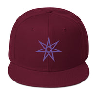 Purple Elven Star Witchcraft Symbol Embroidered Flat Bill Cap embroidered snapback hat, product image 17