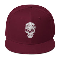 Dia De Los Muertos Day of the Dead Sugar Skull Flat Bill Cap embroidered snapback hat, product image 17