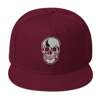 Death Skull Embroidered Horror Style Flat Bill Cap embroidered snapback hat, product image 18