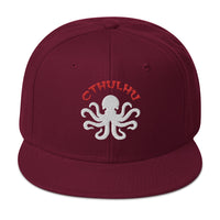 Cthulhu The Elder Gods Embroidered Flat Bill Cap embroidered snapback hat, product image 17