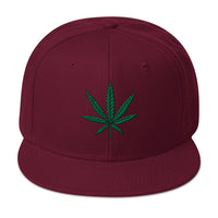 Cannabis Pot Leaf Marijuana Embroidered Flat Bill Cap embroidered snapback hat, product image 18