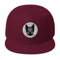 Black Cat Wiccan Pentagram Embroidered Flat Bill Cap embroidered snapback hat, product image 18