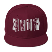 Black and White Vertical Stripe Goth Embroidered Flat Bill Cap embroidered snapback hat, product image 18