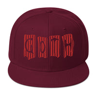 Black and Red Vertical Stripe Goth Embroidered Flat Bill Cap embroidered snapback hat, product image 17