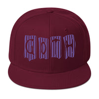 Black and Purple Vertical Stripe Goth Embroidered Flat Bill Cap embroidered snapback hat, product image 17
