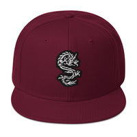 White Ancient Chinese Dragon Embroidered Flat Bill Cap embroidered snapback hat, product image 17