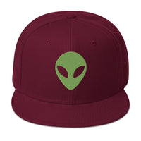 Alien Face Little Green Men Embroidered Flat Bill Cap embroidered snapback hat, product image 17