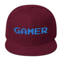 8 Bit Gamer Embroidered Flat Bill Cap embroidered snapback hat, product image 18