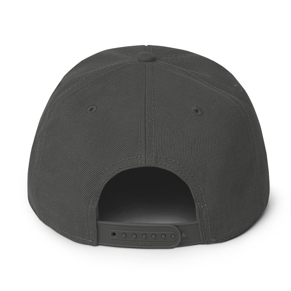 White Inverted Pentagram Black Metal Style Embroidered Flat Bill Cap Snapback Hat