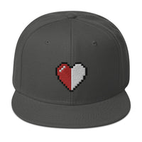 Retro 8 Bit Video Game Pixelated Half Life Heart Embroidered Flat Bill Cap embroidered snapback hat, product image 28