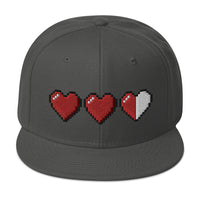 3 Heart Meter Retro 8 Bit Video Game Pixelated Embroidered Flat Bill Cap embroidered snapback hat, product image 28