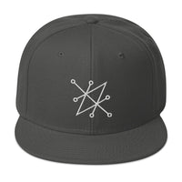 White Sigil of Fallen Angel Azazel Occult Symbol Embroidered Flat Bill Cap embroidered snapback hat, product image 27