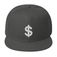 The Almighty US Dollar Sign Symbol of Money Embroidered Flat Bill Cap embroidered snapback hat, product image 26
