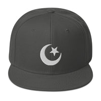Star and Crescent Moon Ancient Symbol Embroidered Flat Bill Cap embroidered snapback hat, product image 27
