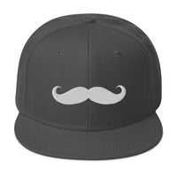 Classic Handlebar Mustache Embroidered Flat Bill Cap embroidered snapback hat, product image 27
