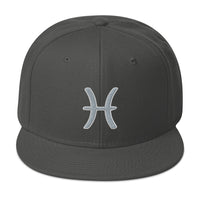 Zodiac Sign Pisces Embroidered Flat Bill Cap embroidered snapback hat, product image 27