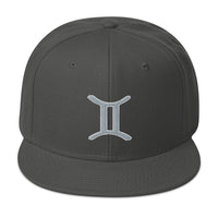 Zodiac Sign Gemini Embroidered Flat Bill Cap embroidered snapback hat, product image 27
