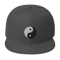 Yin and Yang Chinese Symbol Embroidered Flat Bill Cap embroidered snapback hat, product image 27