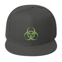Green Bio Hazard Symbol Warning Sign Embroidered Flat Bill Cap embroidered snapback hat, product image 27