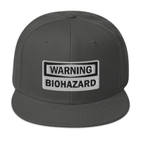 Warning Sign Bio Hazard Zombie Apocalypse Embroidered Flat Bill Cap embroidered snapback hat, product image 27