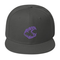 Purple Vampire Novelty Halloween Fangs Embroidered Flat Bill Cap embroidered snapback hat, product image 27