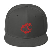 Red Vampire Novelty Halloween Fangs Embroidered Flat Bill Cap embroidered snapback hat, product image 27