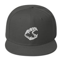 White Vampire Novelty Halloween Fangs Embroidered Flat Bill Cap embroidered snapback hat, product image 27